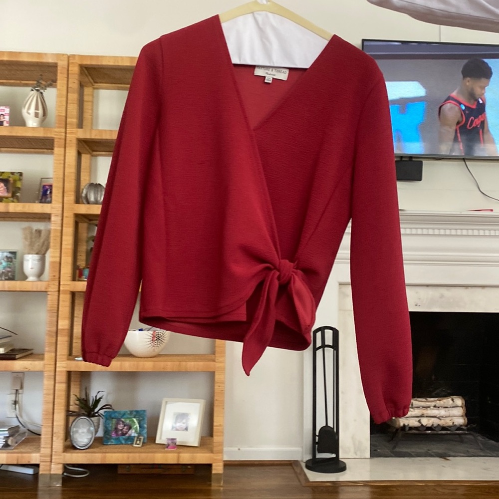 Madewell texture and thread wrap shirt